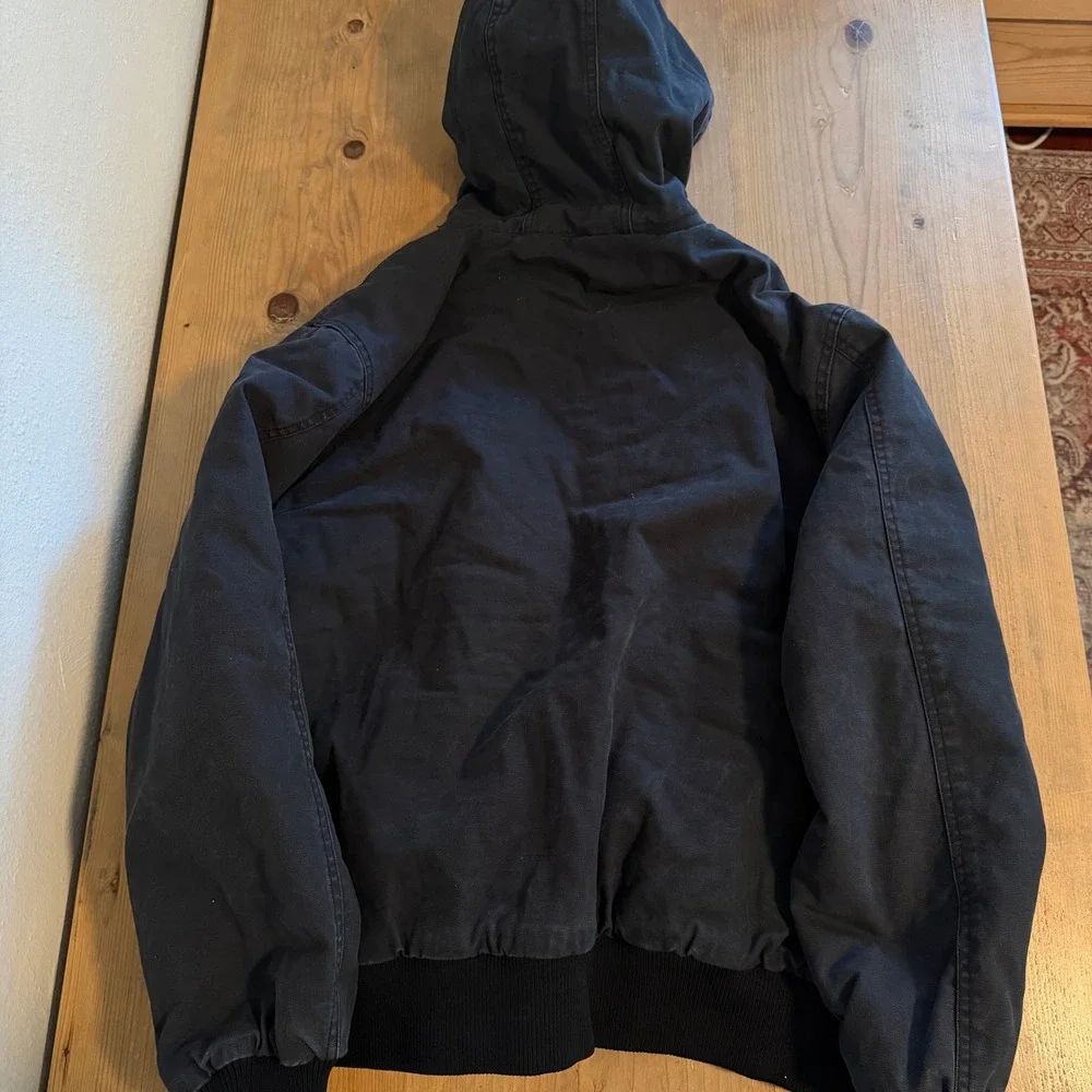 Dickies Mens Duck Canvas Hooded Work Jacket Black Quilted Lined Bomber Coat XL